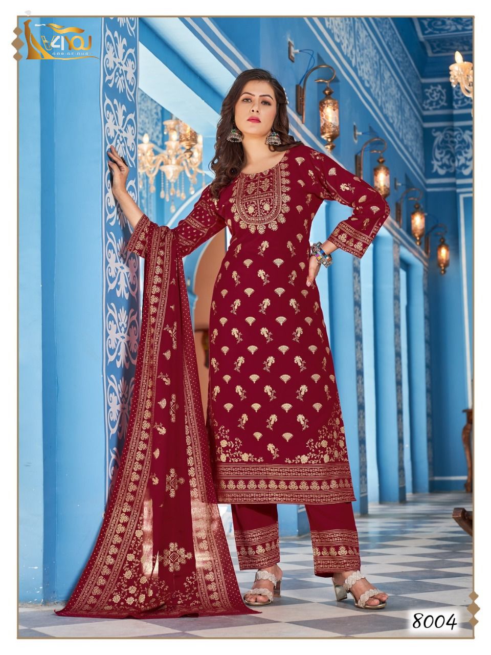 V4you Nykaa Vol 8 Ethnic Wear Wholesale Printed Readymade Suits